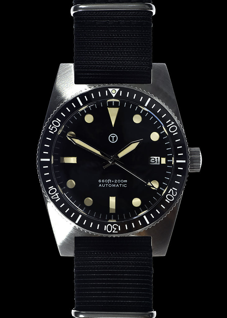 MWC 1970s/80s Pattern Automatic 24 Jewel Military Divers Watch with Ceramic bezel and Sapphire Crystal