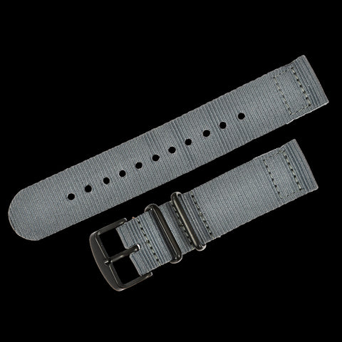 22mm Black Zulu Pattern Nylon Military Watch Strap